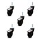 Service Caster 3 Inch Black Hooded Neoprene Rubber 1/2 Inch Threaded Stem Casters SCC, 5PK SCC-TS03S310-NPRB-BK-121315-5 - alternate 1